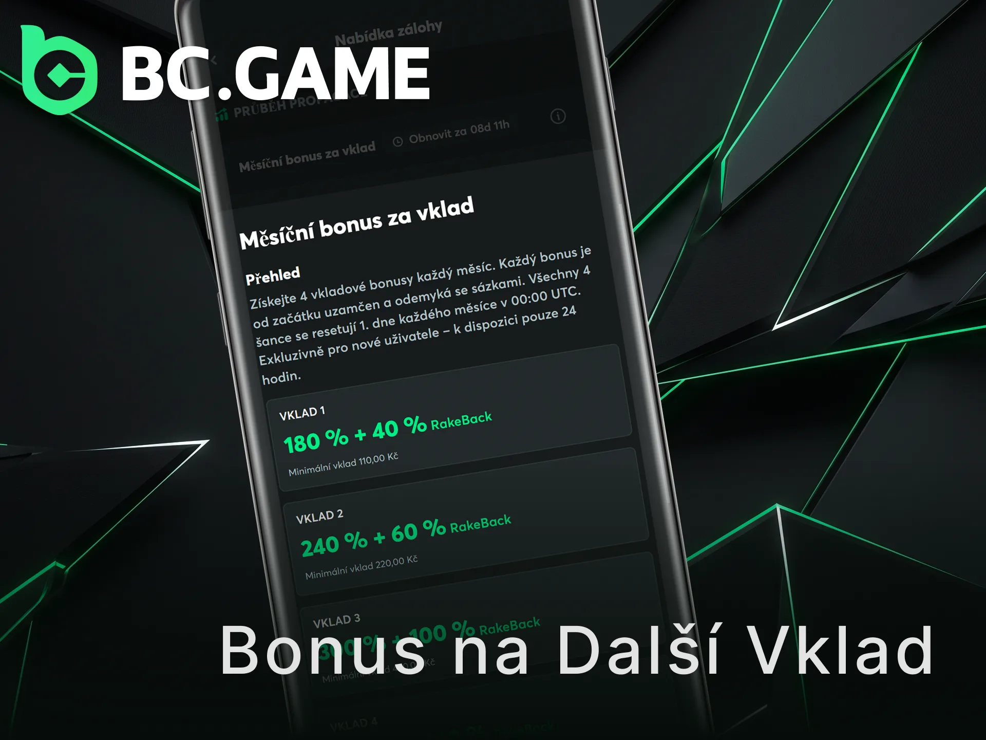 Využijte nabídku na bonus na další vklad v aplikaci BC Game.