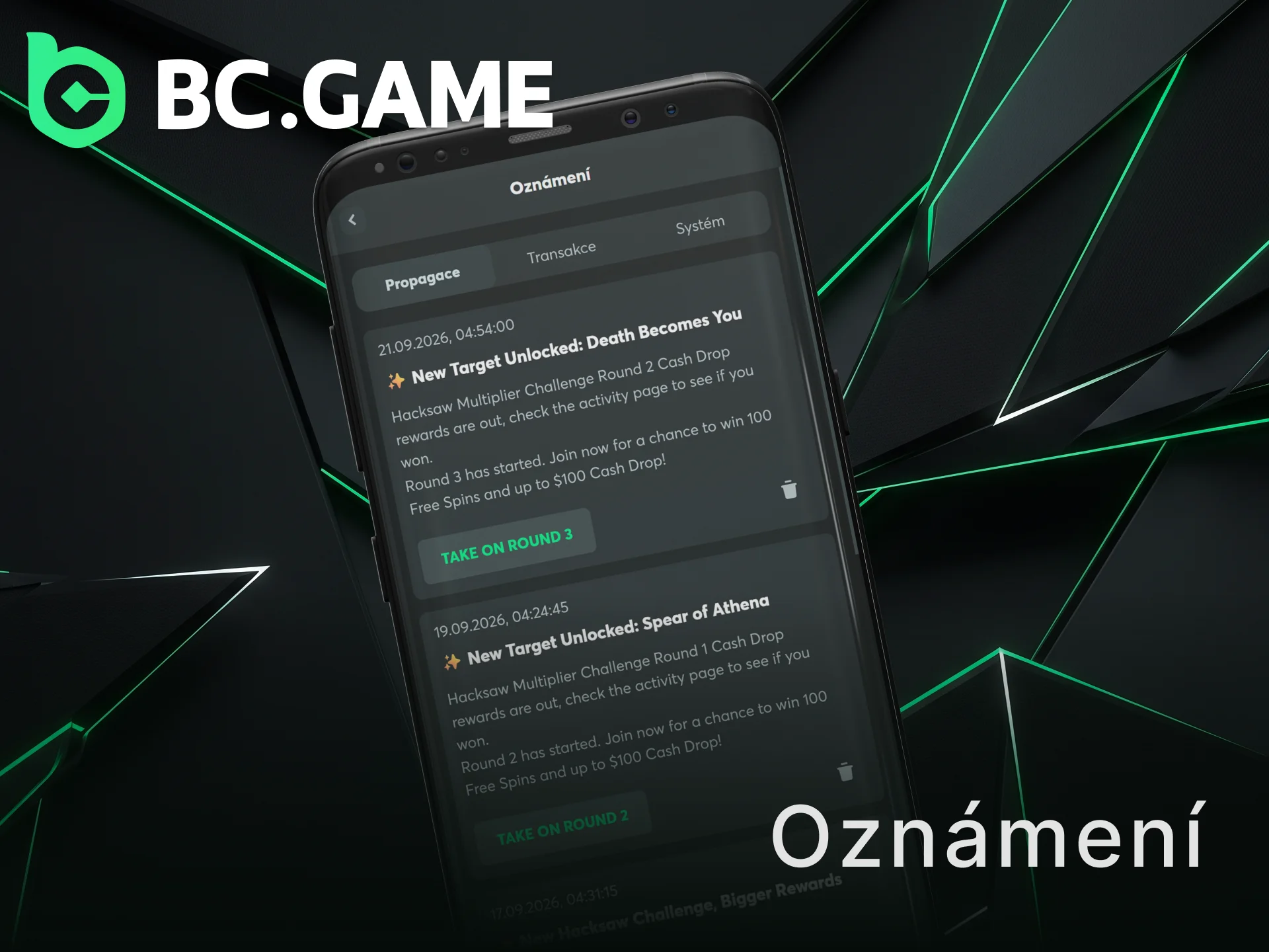 Zapněte si užitečné funkce oznámení v mobilní aplikaci BC Game.