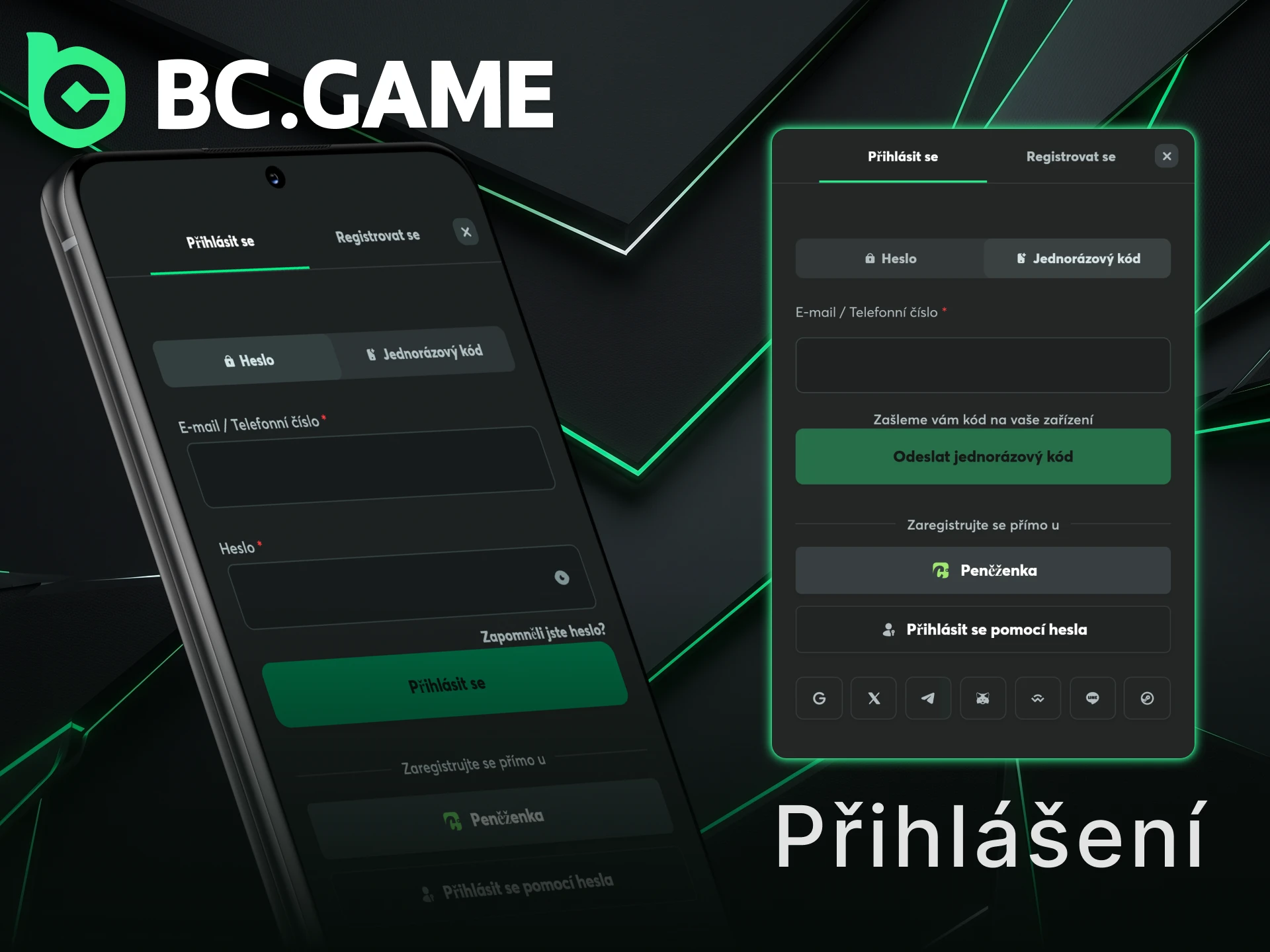 Přihlaste se do aplikace BC Game pro přístup ke svému účtu.