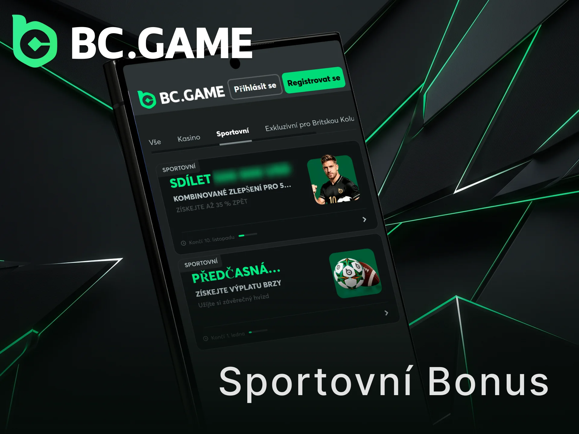 Získejte volnou sázku pro sportovní sekci v aplikaci BC Game.