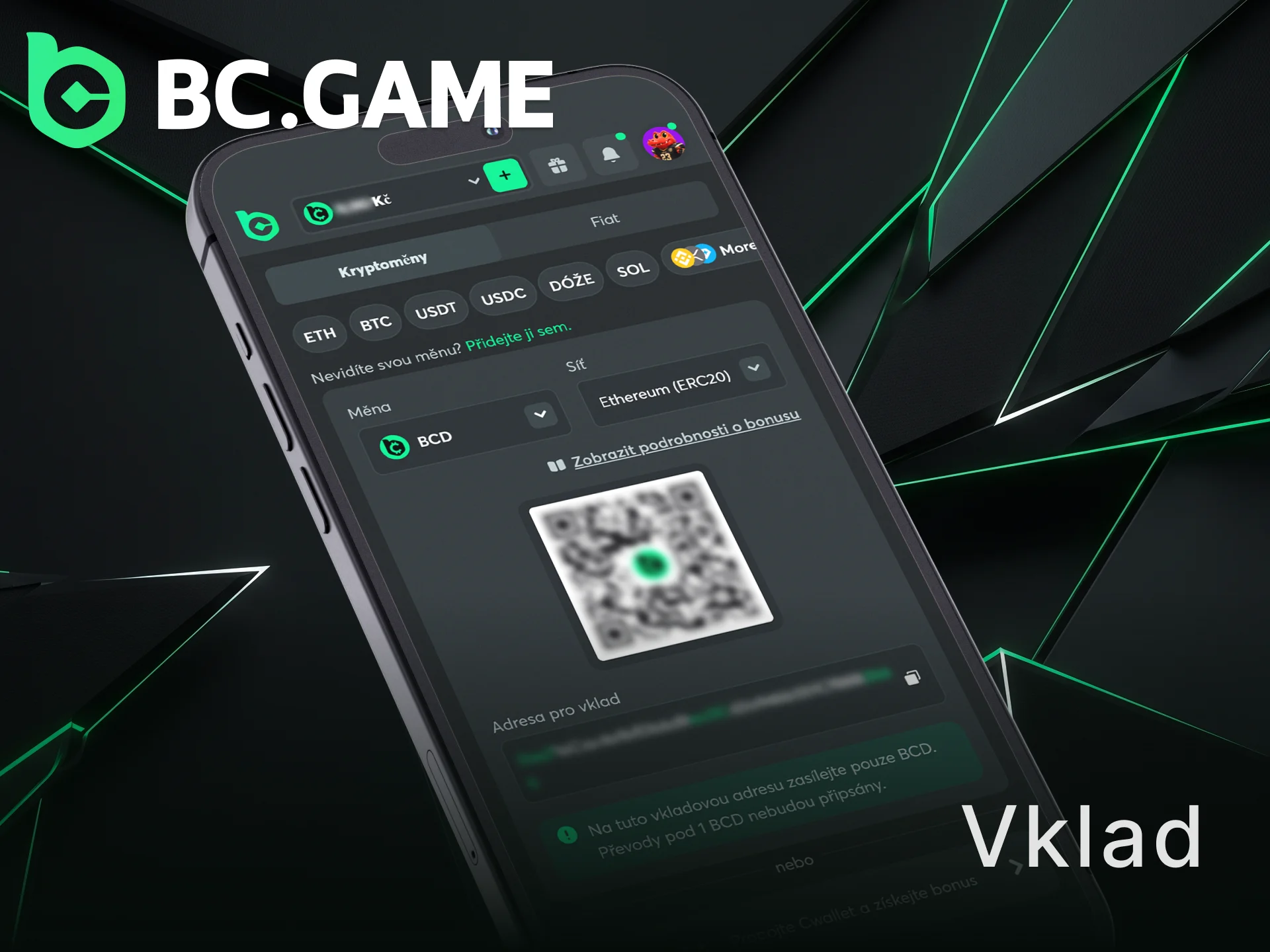 Nahlédněte jak provést rychlý vklad přes mobilní iOS aplikaci BC Game.