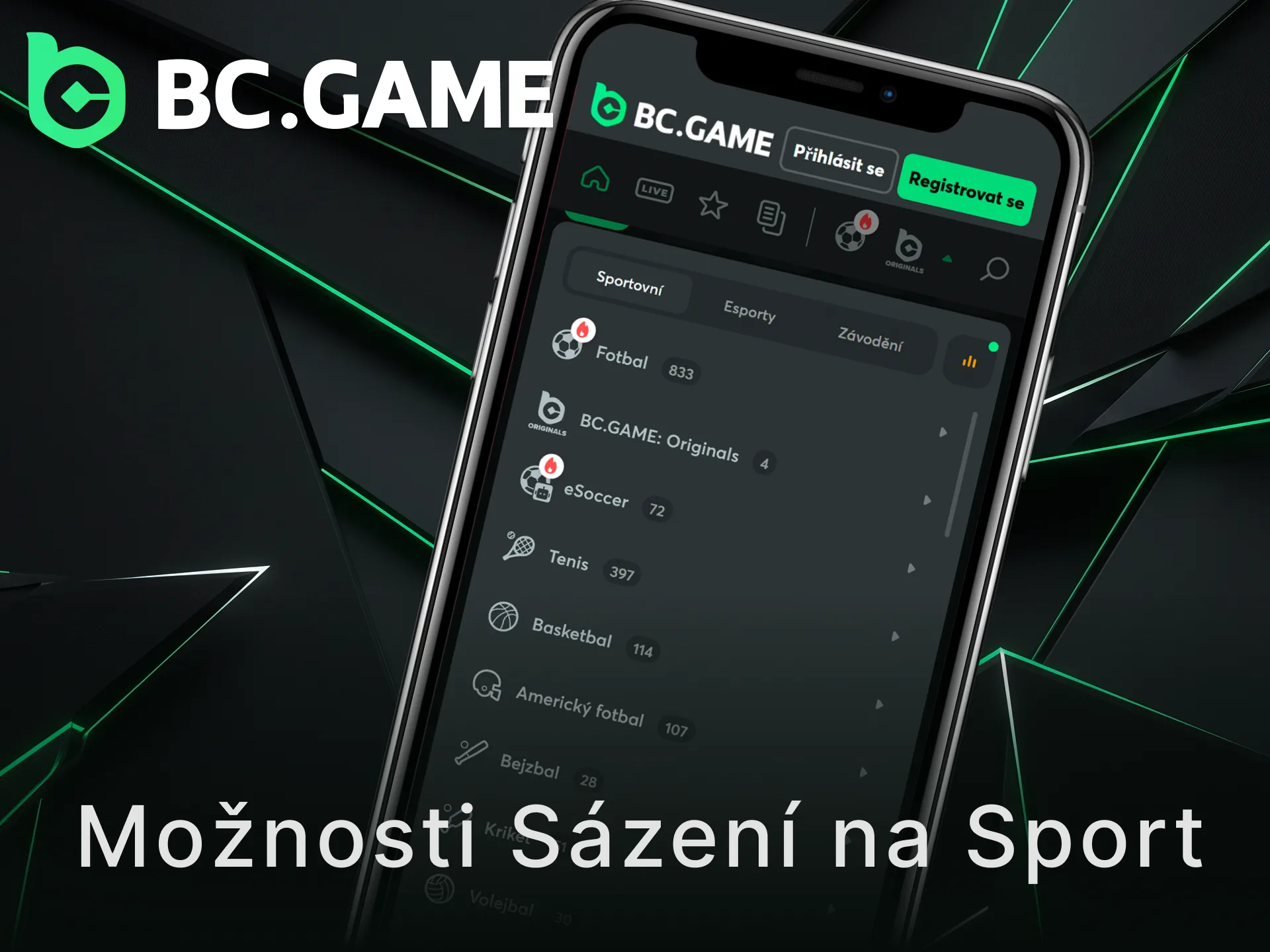 Objevte pestré možnosti sázení na sport v mobilní iOS aplikaci BC Game.