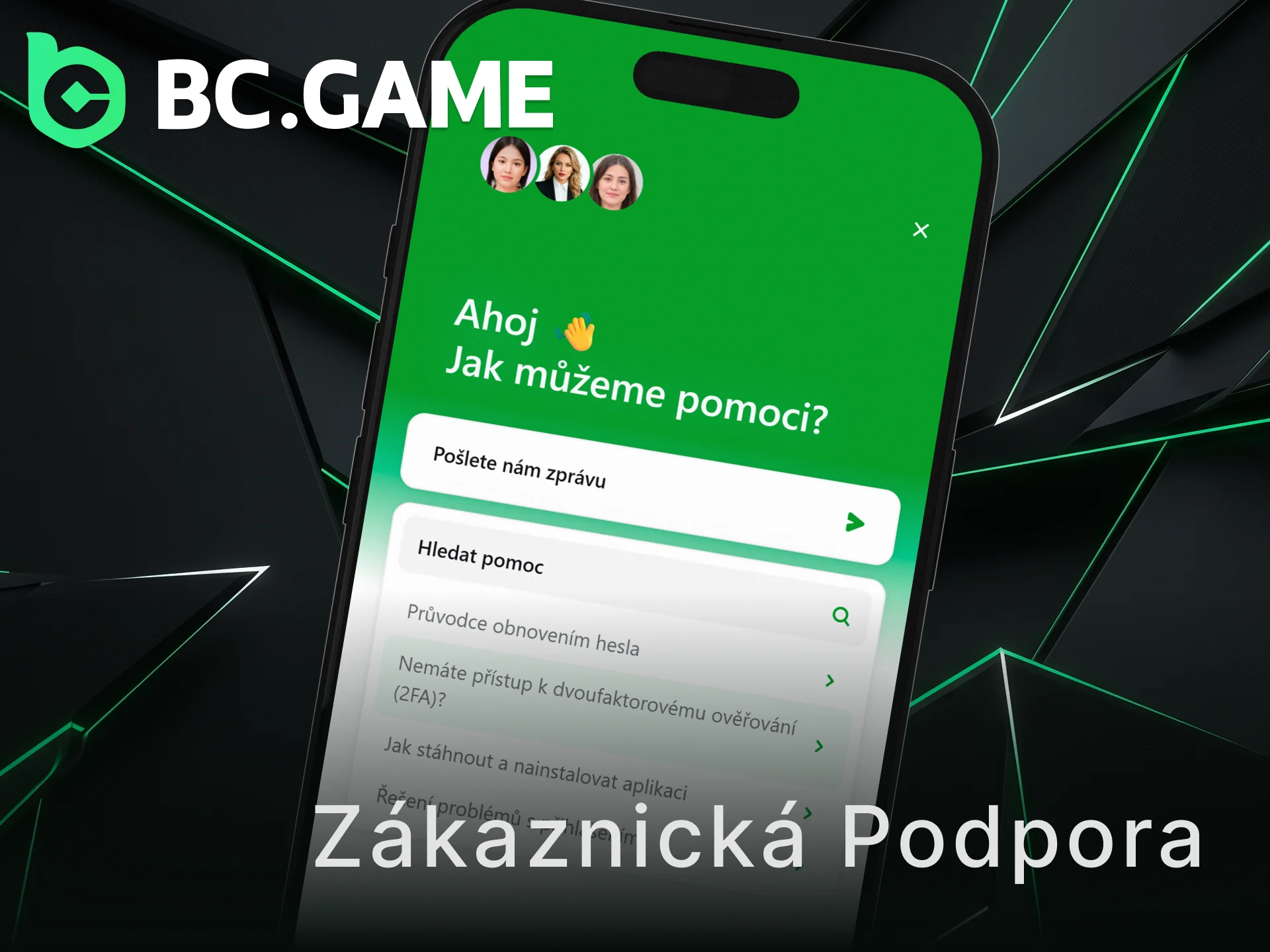 Kontaktujte zákaznickou podporu pro pomoc v mobilní iOS aplikaci BC Game.