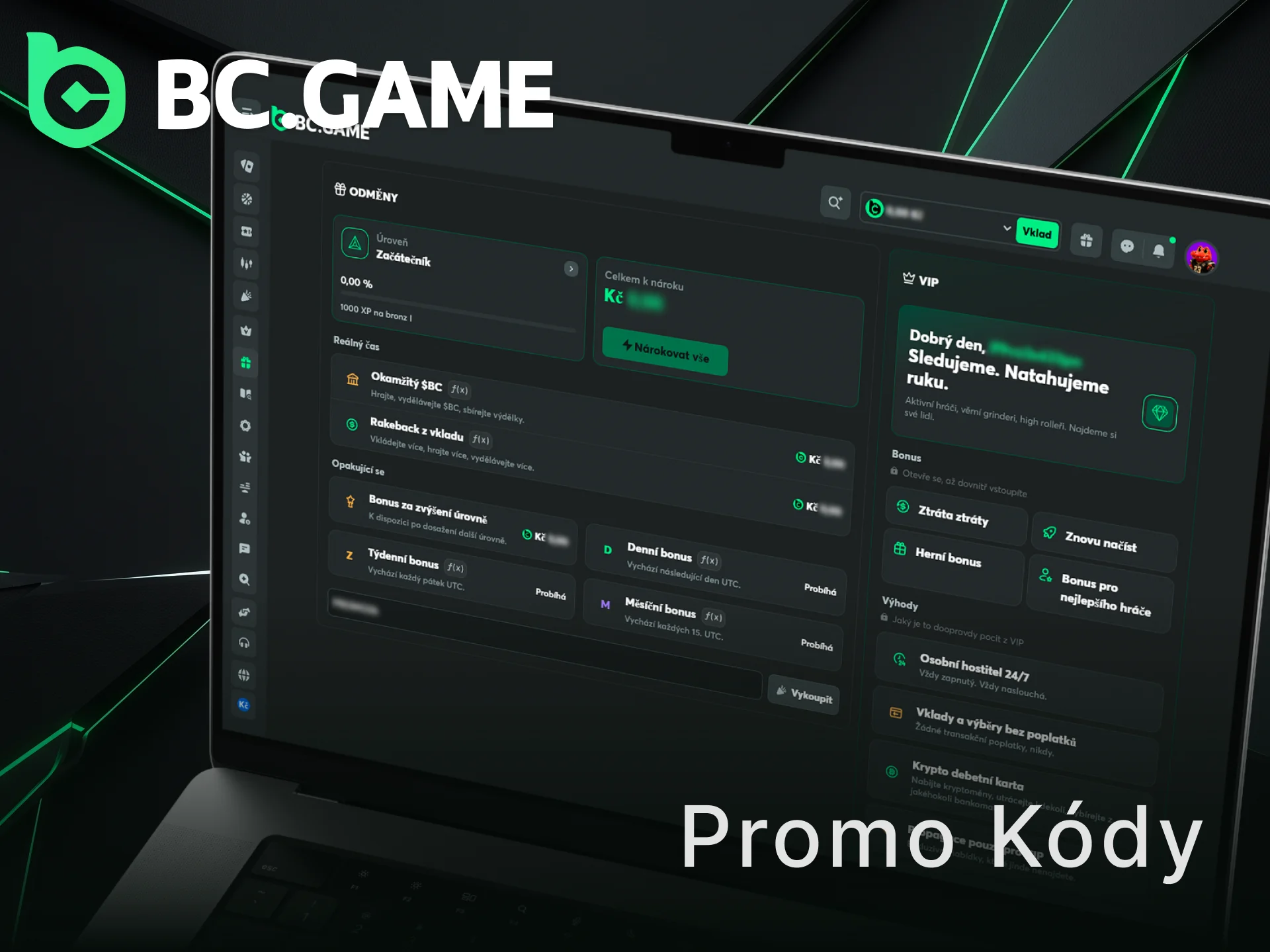 Použijte BC Game promo kód pro aktivaci exkluzivního bonusového obsahu.