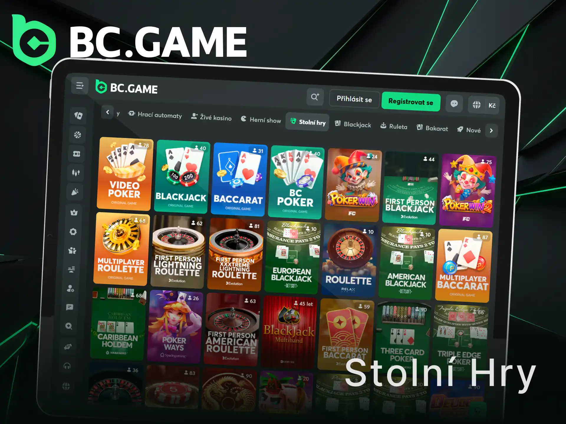 Zahrajte si klasické stolní hry na BC Game s výhodnými kurzy.