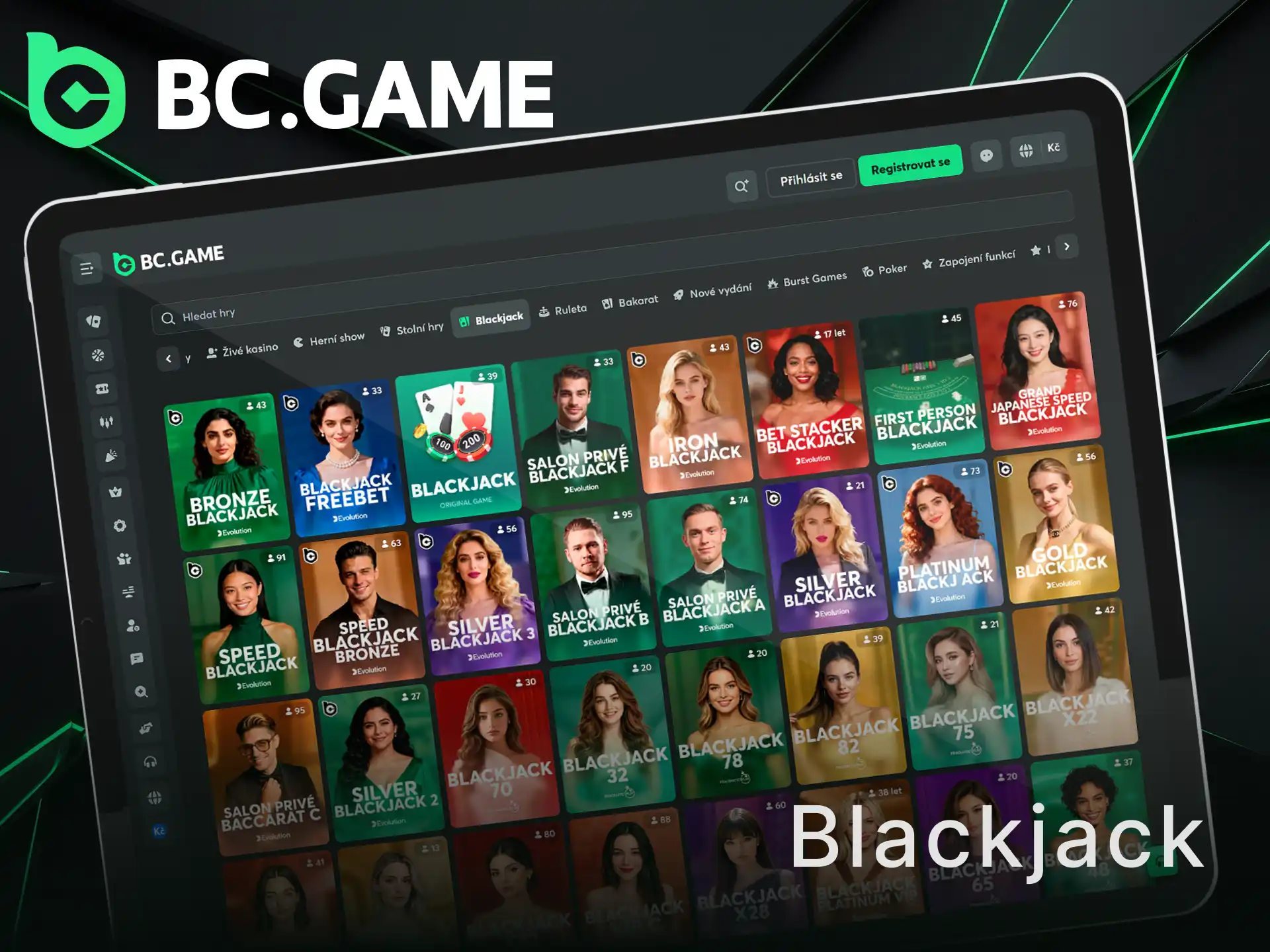 Zkuste štěstí u karet v casino hře Blackjack na BC Game.