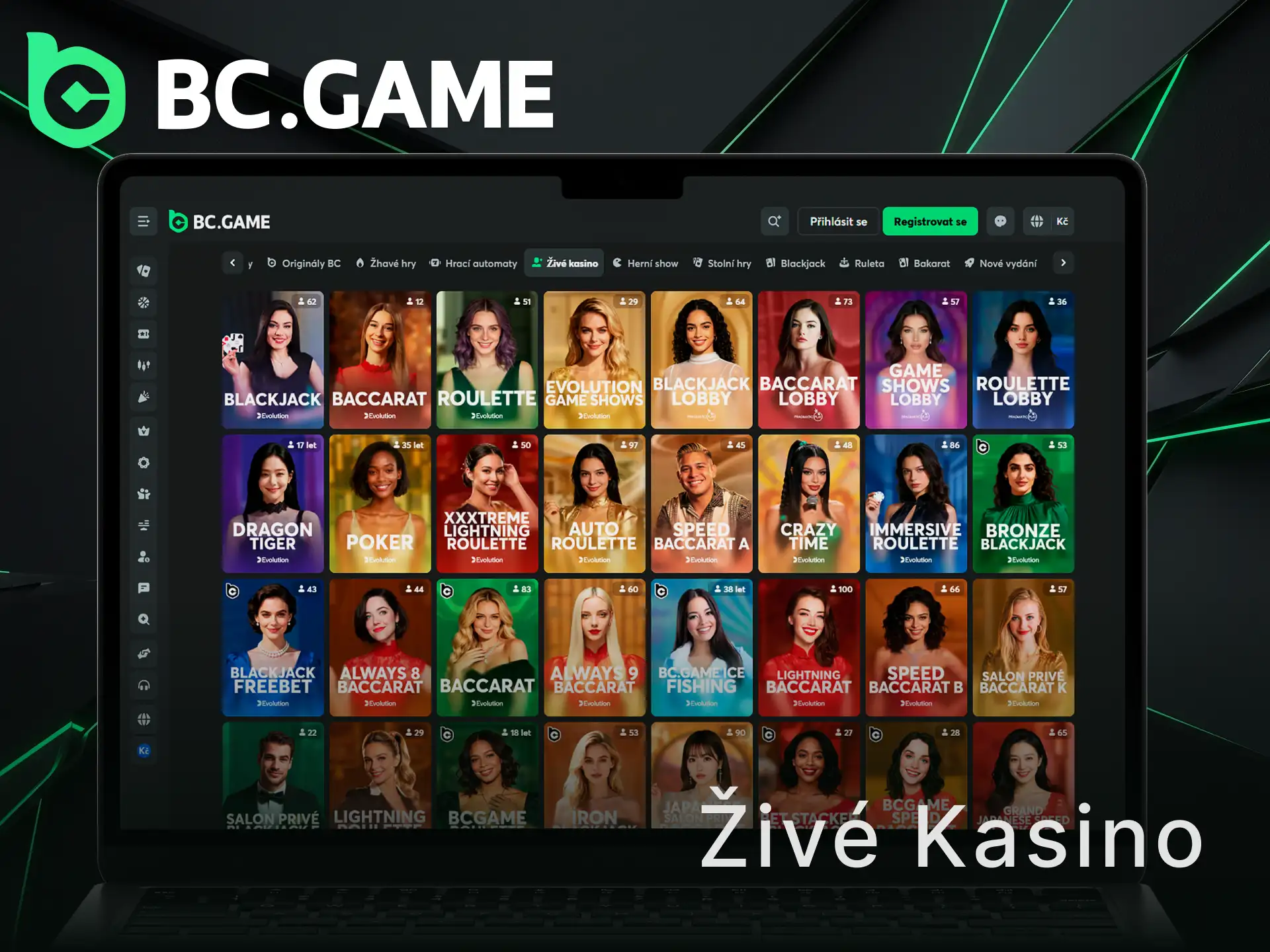 Užijte si atmosféru s živými krupiéry v živém casino na BC Game.