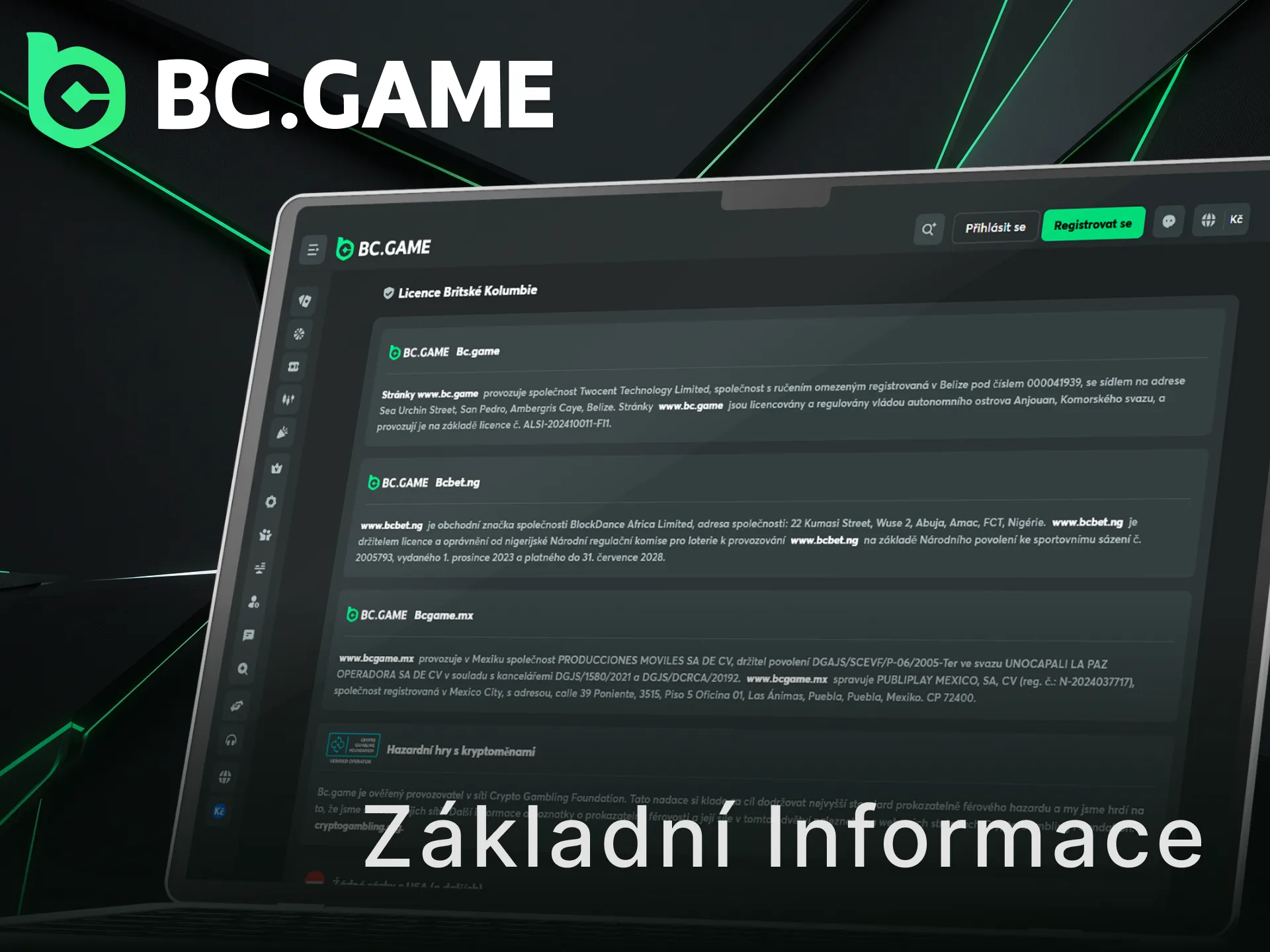Zjistěte základní informace o působení platformy BC Game v České republice.