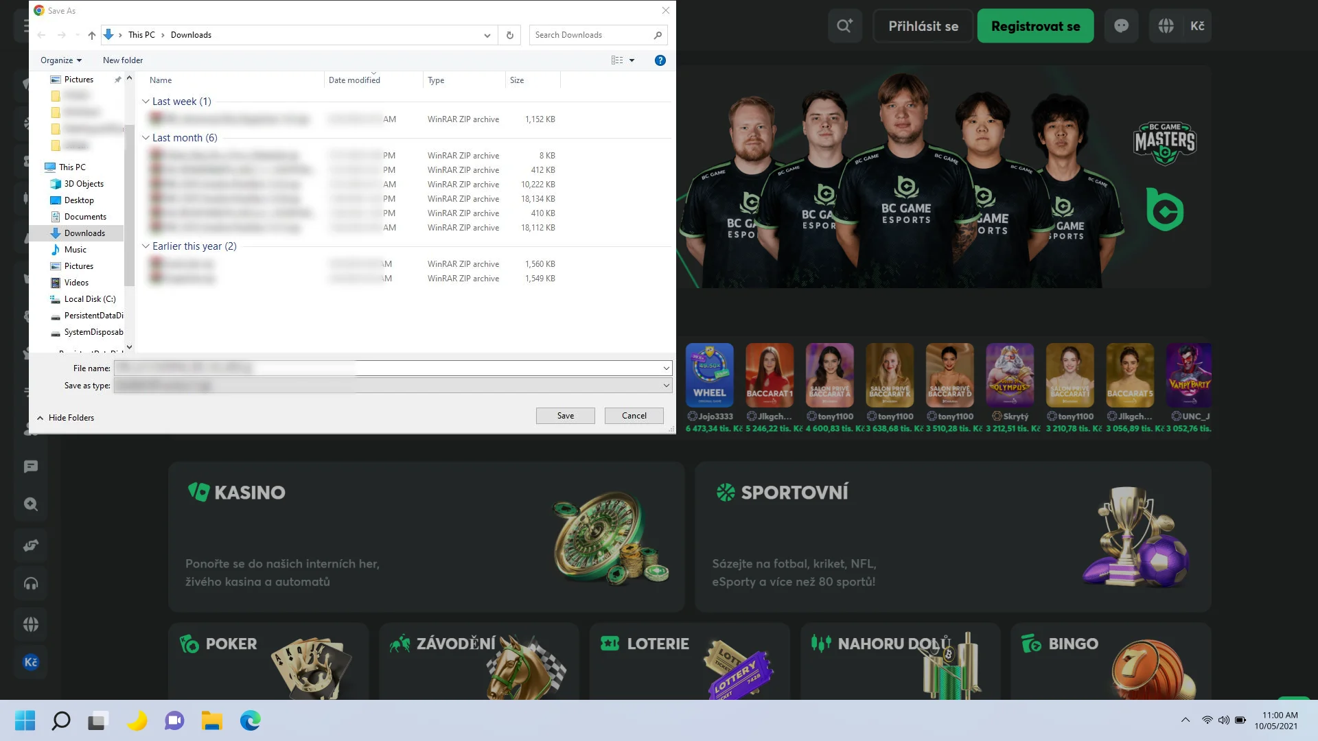 Vyberte podporovanou verzi PC aplikace BC Game pro systém Windows.