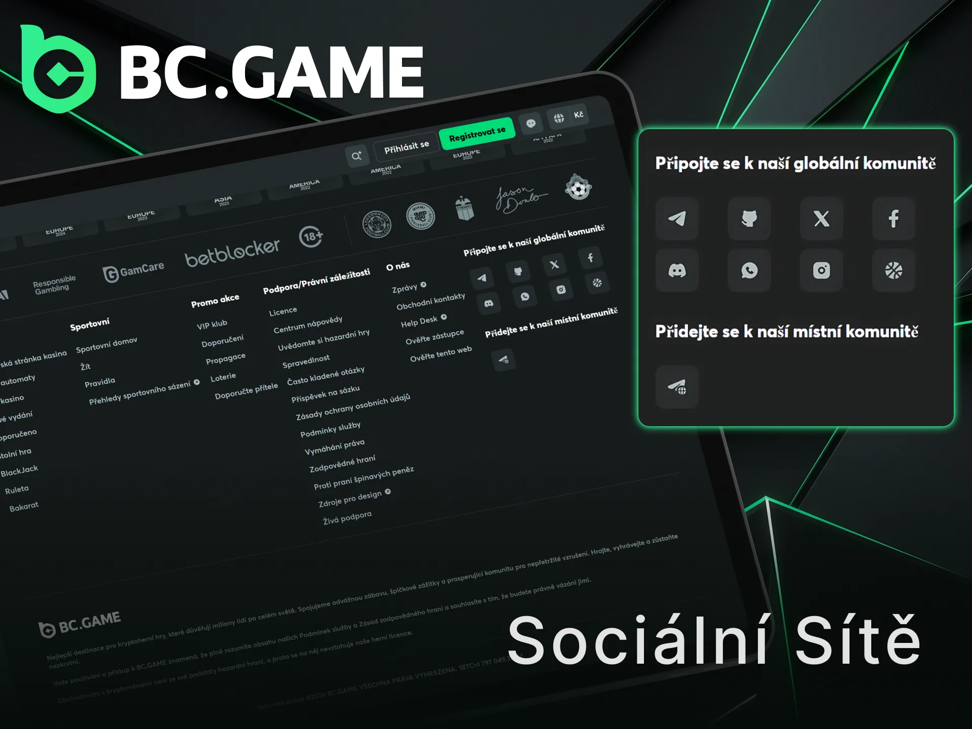 Sledujte podporu přes sociální sítě a zprávy pro aktuální novinky BC Game.