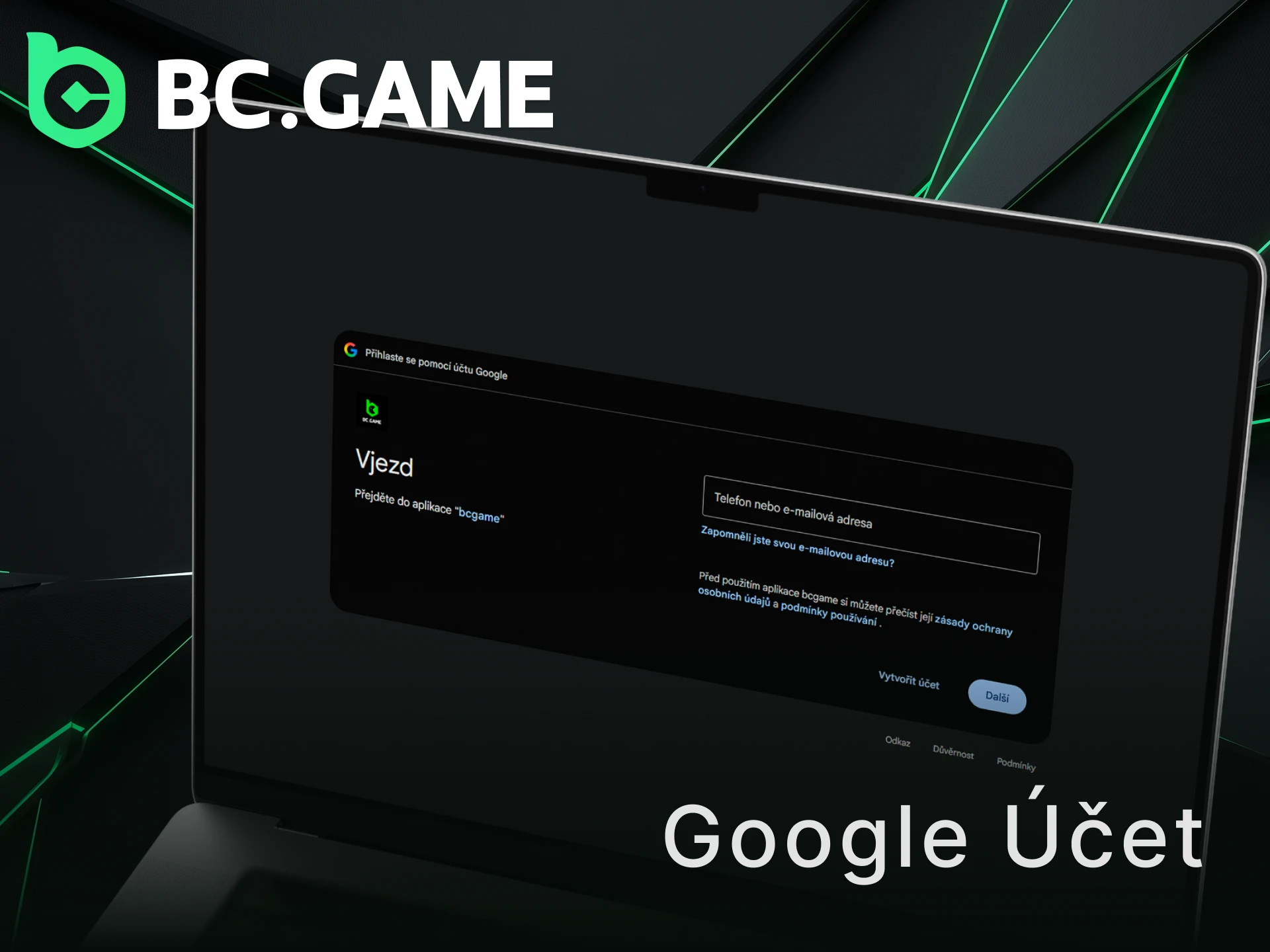 Použijte přihlášení přes Google účet na BC Game a hrajte ihned.