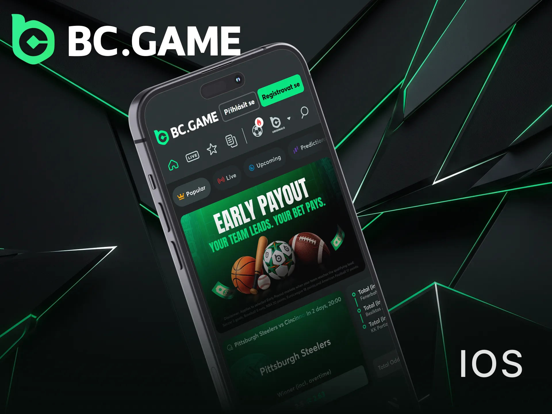 Nainstalujte si mobilní aplikaci BC Game pro iOS na váš iPhone.
