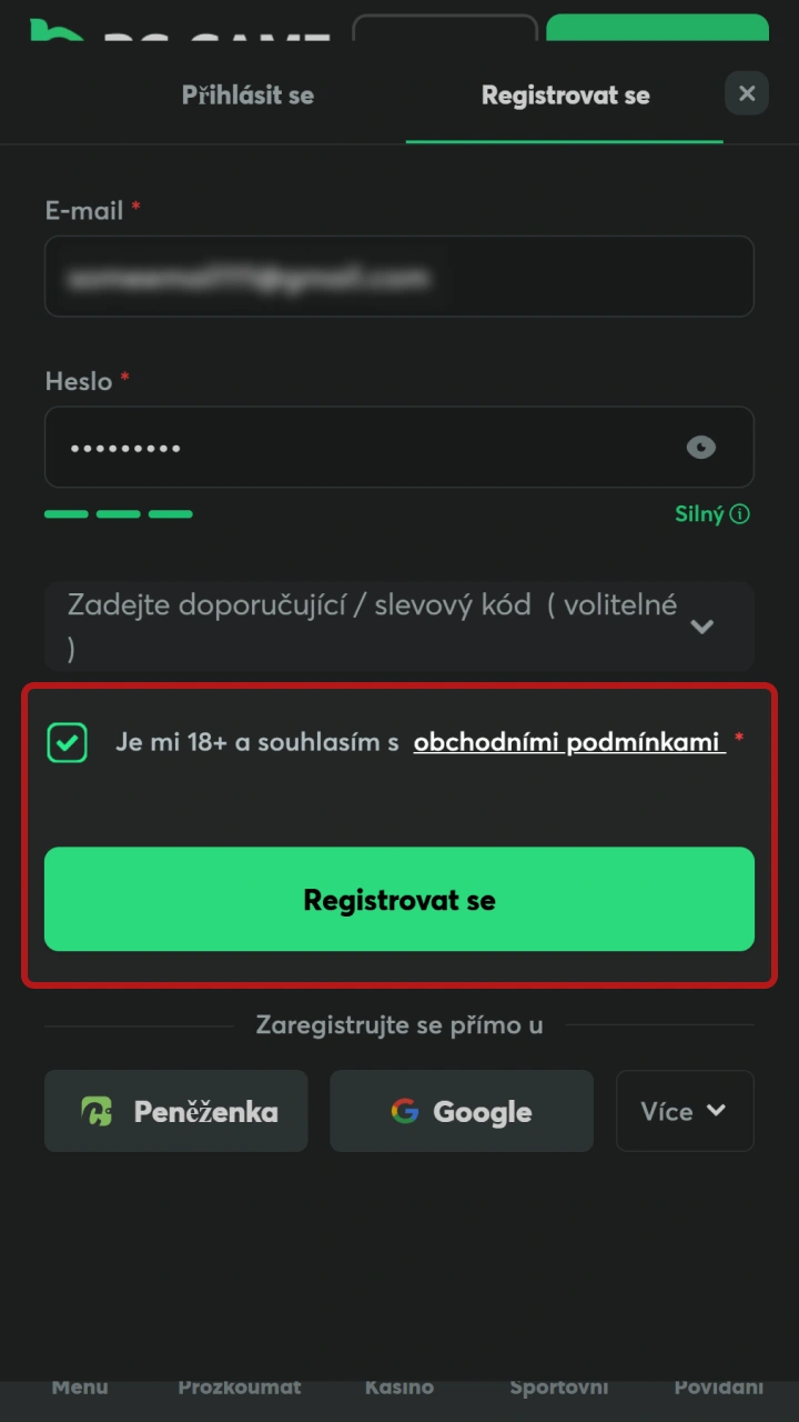 Potvrďte účet přes e-mail a aktivujte konto pro sportovní sázení na BC Game.