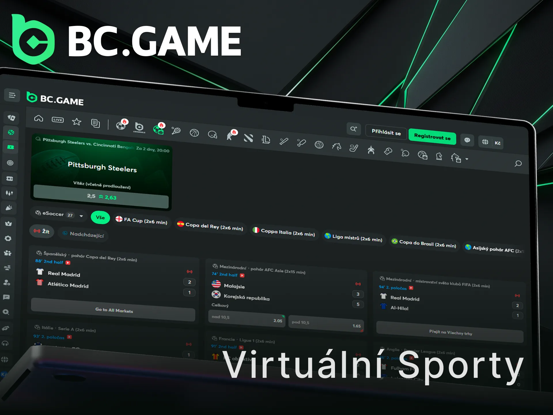 Vyzkoušejte virtuální sportovní sázení na BC Game s rychlými výsledky.
