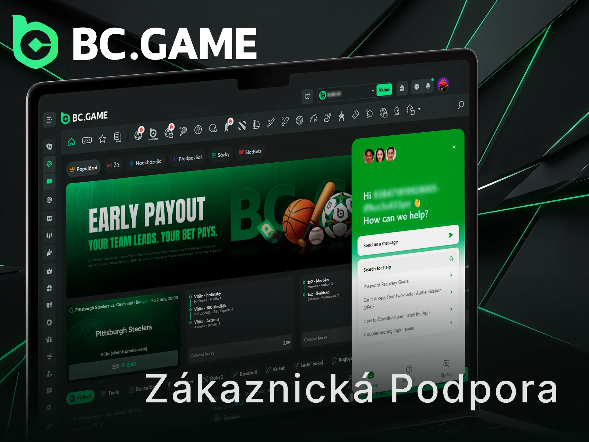 Využijte dostupné kontakty a kontaktujte zákaznickou podporu BC Game.