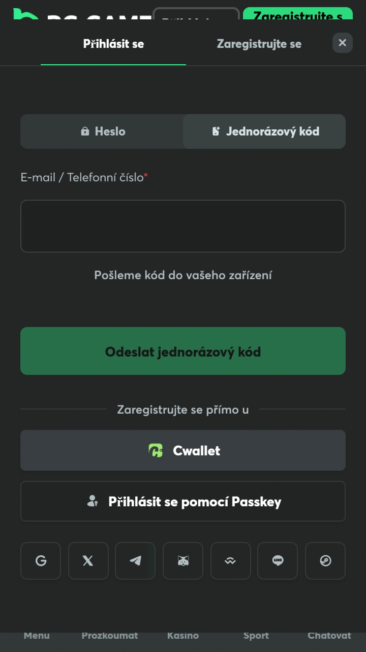 Vstupte do svého herního účtu v BC Game Aviator Android.