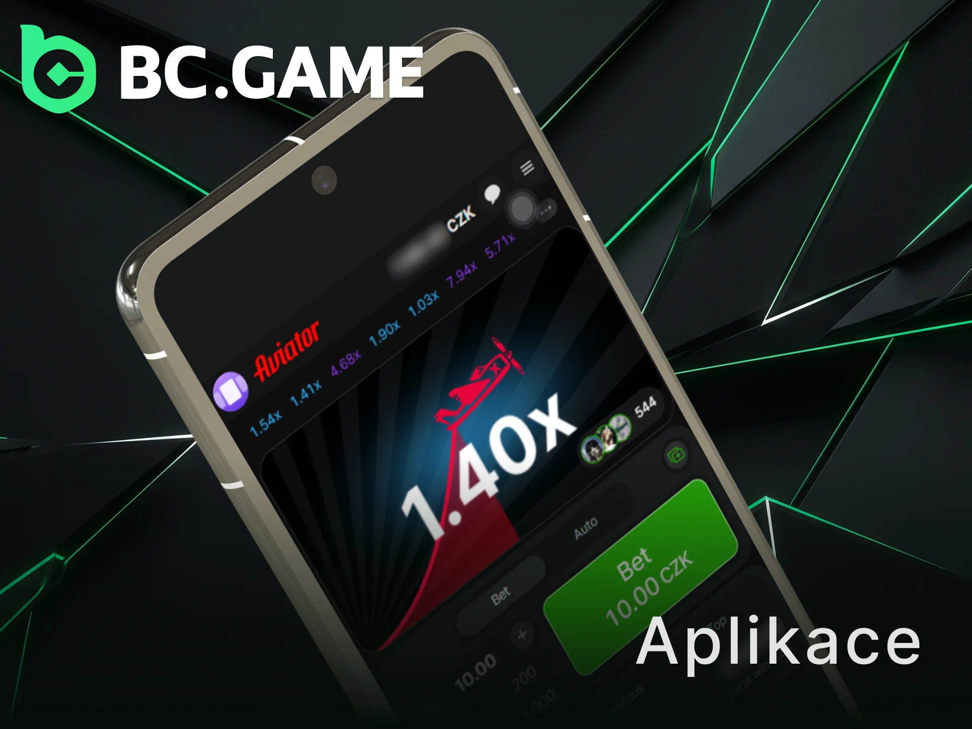 Zapněte mobilní verzi a sledujte letadlo v BC Game Aviator.