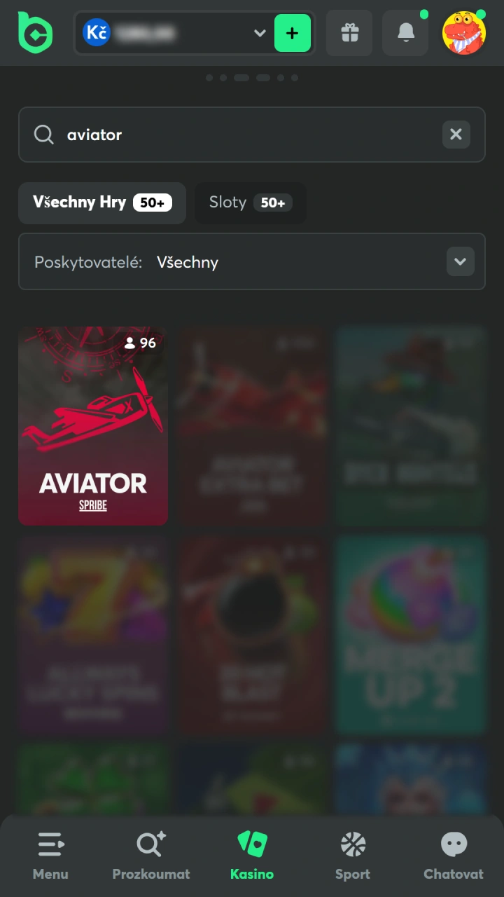 Spusťte hlavní herní okno a připravte BC Game Aviator.