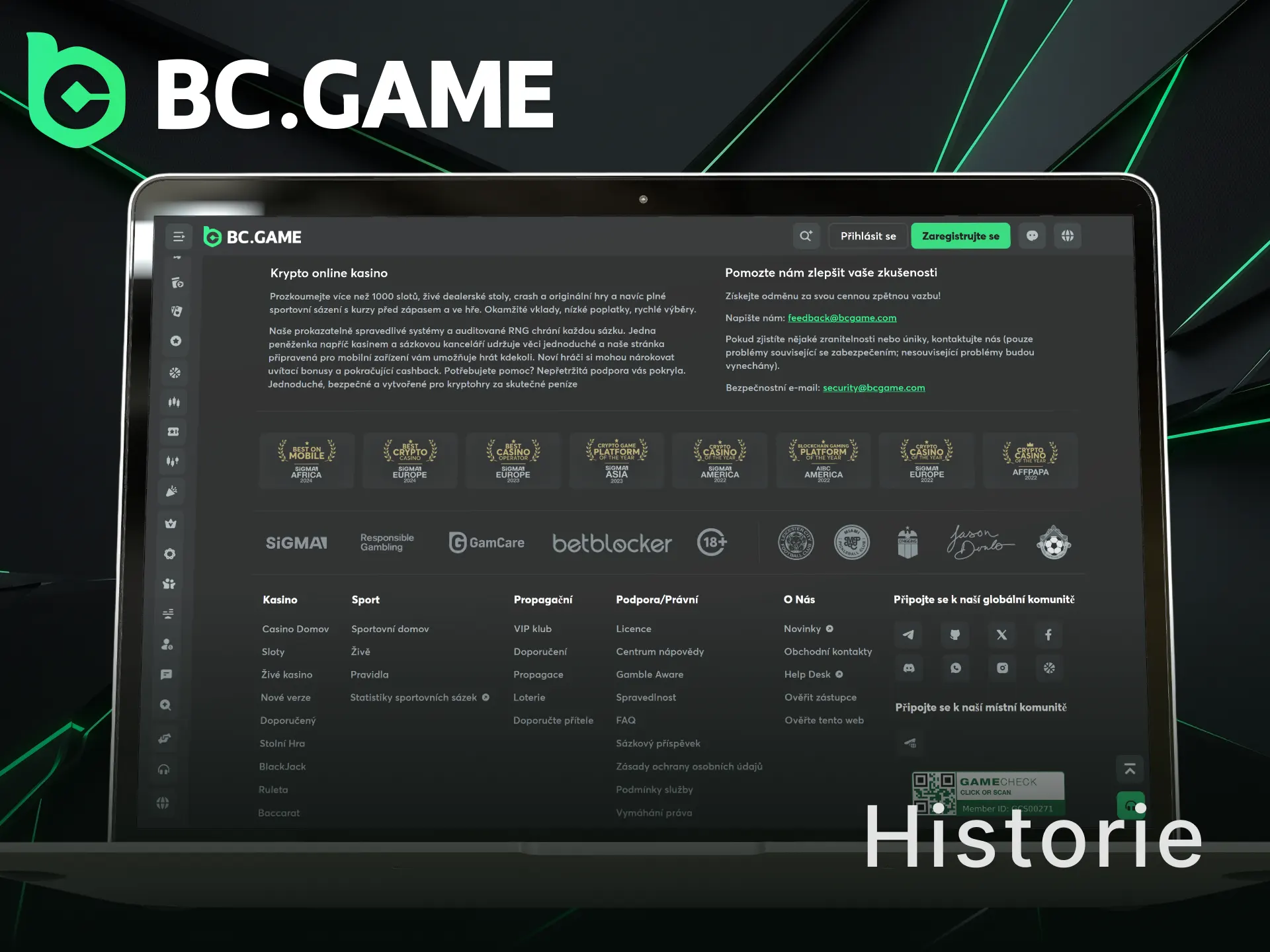 Objevte klíčové milníky a historii v O nás BC Game.