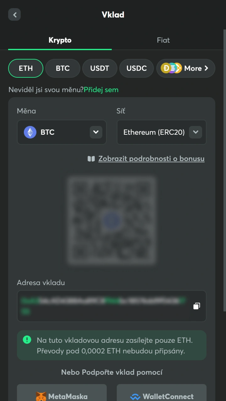 Převeďte požadované prostriedky přes BC Game platby vkladu.