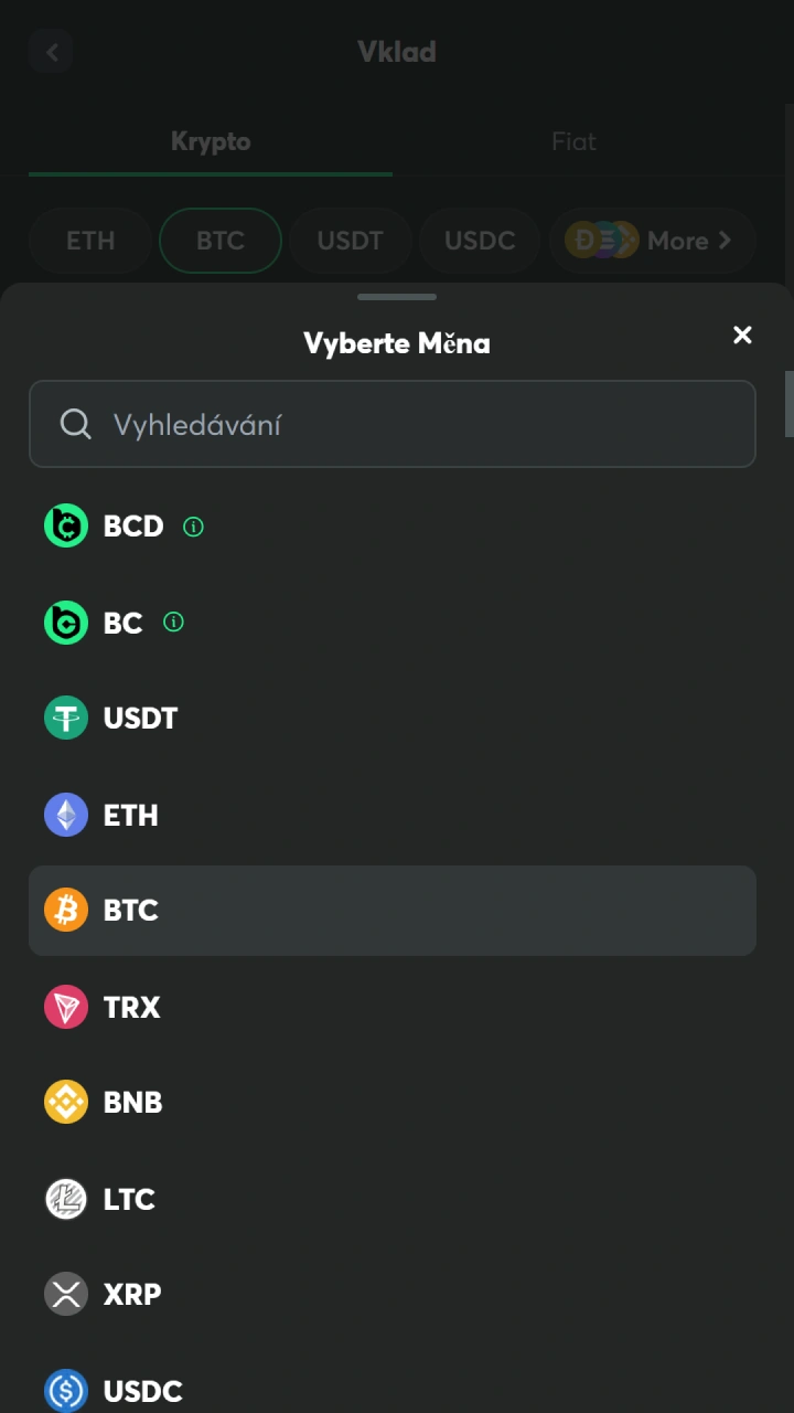 Zvolte si digitální token pro své BC Game platby vkladu.