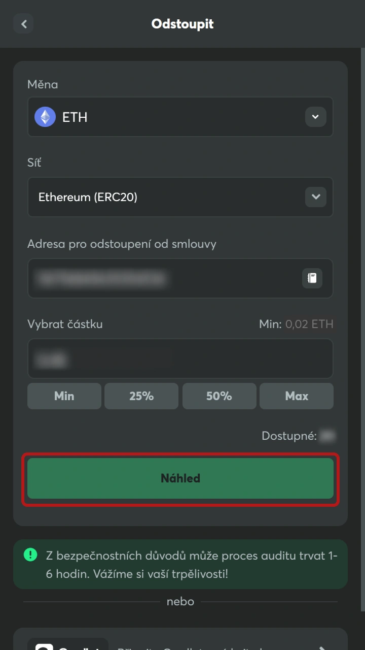 Odešlete požadavek na zprocesování BC Game platby výplat.