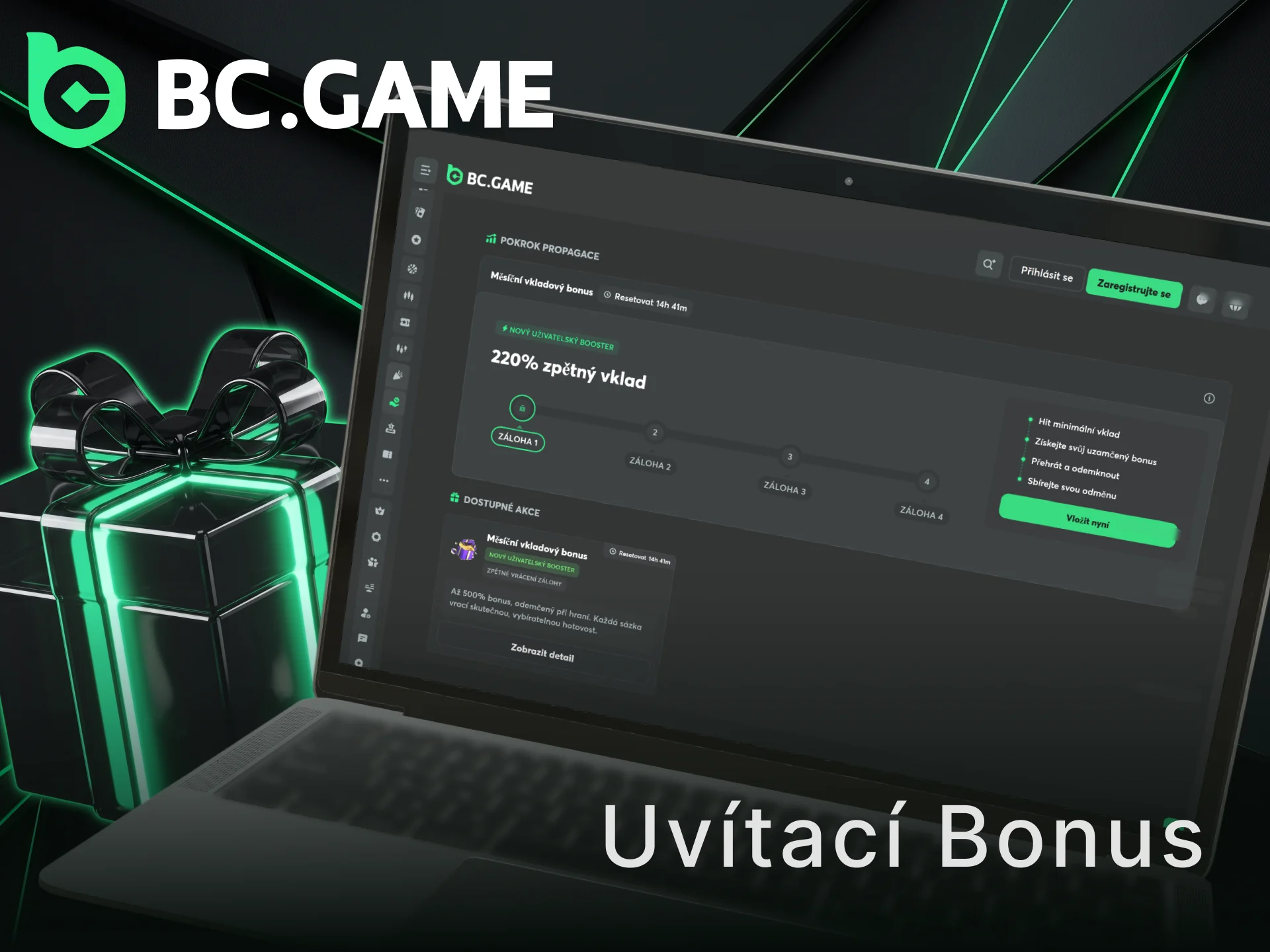 Aktivujte si až 360 % rakeback za první BC Game vklad.